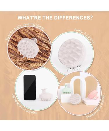 AIMIKE Scalp Massager Shampoo Brush - Soft Silicone Bristles for Dandruff Removal & Hair Growth Stimulation - Beige - Buy Online on GoSupps.com