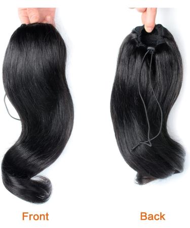 Hair Bun Ponytail Hair Extensions Brazilian Human Hair 12-18 Inch Tail Warped Ponytail Wig with Drawstring Ponytail Barrette Hair Extension Hair Piece (Size : 14inch 100g) - Buy Online on GoSupps.com
