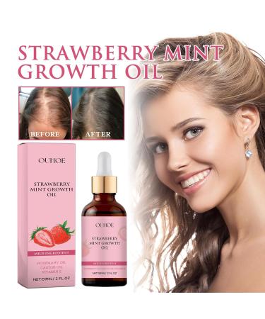 Strawberry Mint Hair Oil | Organic Growth Serum for Thin & Damaged Hair (2PCS) - Buy Internationally - Buy Online on GoSupps.com