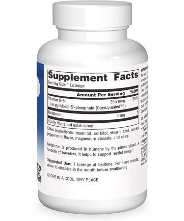 Source Naturals Melatonin Peppermint 5mg - 200 Lozenges for Better Sleep - Buy Online on GoSupps.com