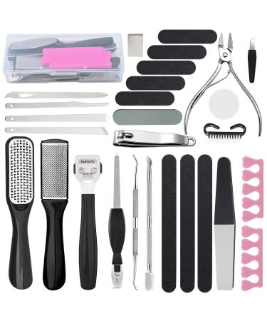 32 in 1 Foot File Pedicure Set Hard Skin Remover for Feet Callus Remover Foot Care Dead Skin Remover Foot Grater Dry Skin Remover Feet File Hard Skin Remover Scrub for Home Pedicure