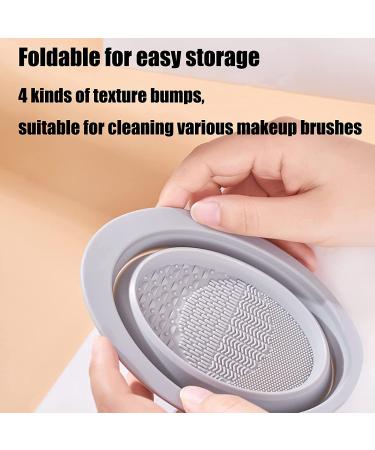 Silicone Makeup Brush Cleaning Mat - Foldable Bowl for Brushes, Sponges & Puffs (Gray) - Buy Online on GoSupps.com
