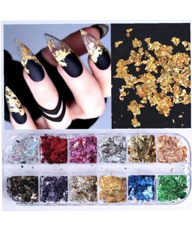 Color Nail Art Foil Pailette Chip Foil Flake Nail Line Strips Glitter Decal Stickers for Women Diy Design Fingers Decor - Buy Online on GoSupps.com
