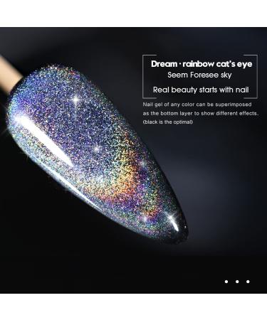 Beautilux Rainbow Cats Eye Gel Nail Polish Set - 6x10ml UV Magnetic Nail Art with 5 Nude Colors - Dreamy Sparkling Auroras - Buy Online on GoSupps.com