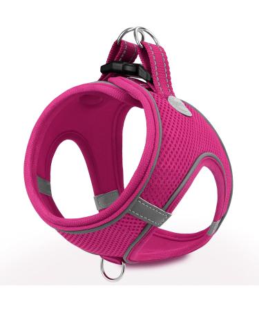 Joyal dog harness Small dogs reflective soft padded dog dishes air-mesh breast dishes for puppies Little dogs S bright pink S-breast: 38-42cm Hot pink - Buy Online on GoSupps.com