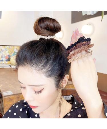 Cotton Hair Ties Braided Hair Bands Elastic Hair Ties Ropes Braided Ponytail Holders 5 Sets (Cross weave - black) - Buy Online on GoSupps.com