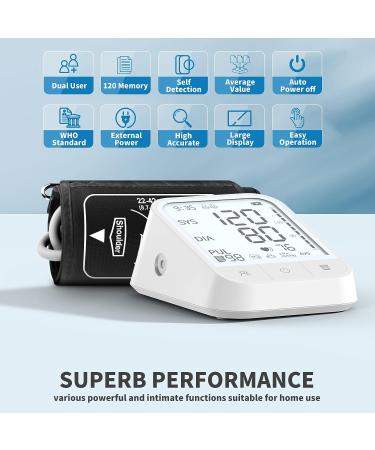 Automatic Upper Arm Blood Pressure Monitor with Backlit Display - 2 * 99 Memory - Home BP Machine with Storage Bag (White) - Buy Online on GoSupps.com