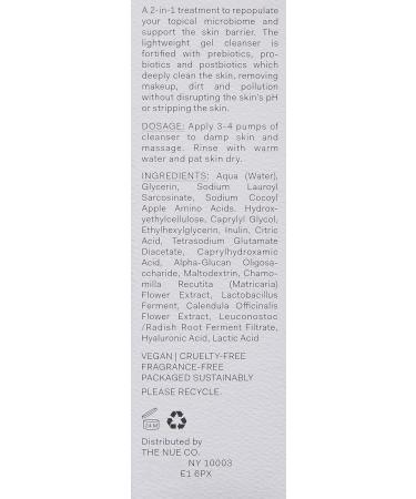 The Nue Co. Barrier Culture Cleanser | Nourishing Vegan Face Wash for All Skin Types | 4 oz - Gluten Free Balanced Skin - Buy Online on GoSupps.com