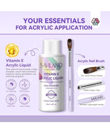 SAVILAND Acrylic Nail Kit: 4 Colors Acrylic Powder and Liquid Set with Acrylic Nail Brush/French Nails Tips/Nail Glue/Top Gel/Non-acid Ph Bond/Acrylic Nail Set for Beginners Acrylic Application 01-Acrylic Nail Kit - Buy Online on GoSupps.com