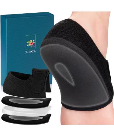 SMATIS Heel Protectors for Plantar Fasciitis 2PCS Updated Heel Cups for Feet Relieve Heel Pain(Women 6-11 + Men 6-10) Black(thickness0.38inch)