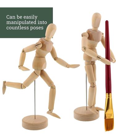 US Art Supply Wood Artist Drawing Manikin - Flexible Body with Base, 5 Male - Ideal for Human Figure Sketching - Buy Online on GoSupps.com