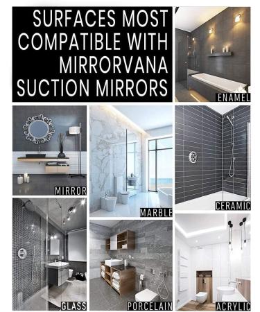 Fogless Shower Mirror for Shaving | Dual Anti-Fog Design | Shatterproof & 360 Swivel | 8x7 Black - Buy Online on GoSupps.com