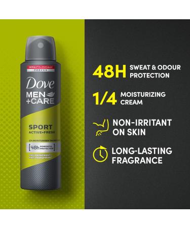 Dove Men+Care Anti-Perspirant Deodorant Spray Sport Active Fresh 150ml - 6 Pack - Buy Online on GoSupps.com