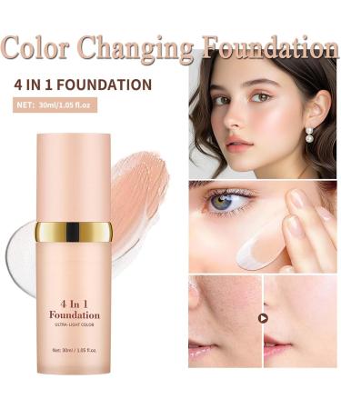 EONFAVE Foundation Color Changing 4in1 Flawless Concealer foundation makeup breathable and light liquid foundation makeup color changing foundation for all skin tones - Buy Online on GoSupps.com
