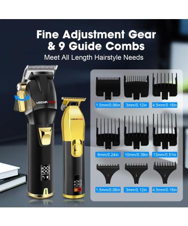 Professional Hair Clippers Set for Men | Cordless Barber Kit with LED Display & USB Rechargeable | Hair Cutting Kit - Perfect Gifts for Men (Black Gold - Buy Online on GoSupps.com