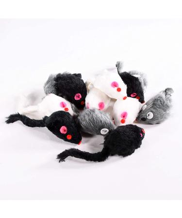 Penn-Plax Play Fur Mice Cat Toys | 12 Pack with Rattling Sounds | Black and White Variety Pack - CAT531 - Buy Online on GoSupps.com