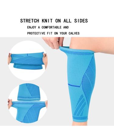 Calf Compression Sleeve for Men & Women | Shin Splint Brace for Pain Relief & Varicose Vein Treatment - Large Black - Buy Online on GoSupps.com