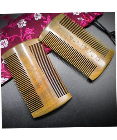 Doitool Green Sandalwood Beard Comb - Premium Wooden Brush for Men | Travel Pocket Comb for Grooming & Styling - Buy Online on GoSupps.com
