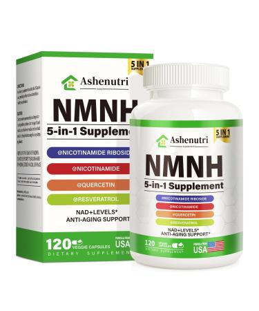 NMNH (Dihydronicotinamide Mononucleotide) NMN Alternative Supplement w/Niacinamide (Vitamin B3) Quercetin Trans-Resveratrol Support NAD+ Skin Cell Health* Anti-Aging & Energy 120 Caps