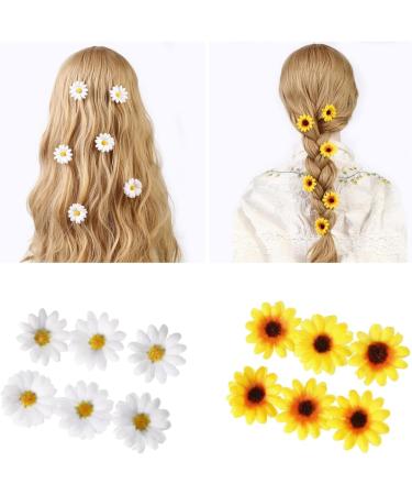 SPONGL Party Hairclip 6PCS Sun Flower Hair Barrettes for Casual Formal Festival Hair Clip Women Girl Hair Styling Tool Nonslip Flower Side Pin Yellow - Buy Online on GoSupps.com