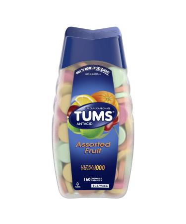 TUMS Ultra Strength Assorted Fruit Antacid Chewable Tablets for Heartburn Relief 160 count