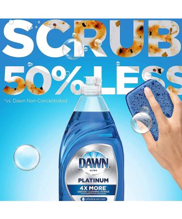 Dawn Platinum Dish Soap + Non-Scratch Sponges | Refreshing Rain Scent | 3x24oz + 2 Sponges | Packaging May Vary - Buy Online on GoSupps.com