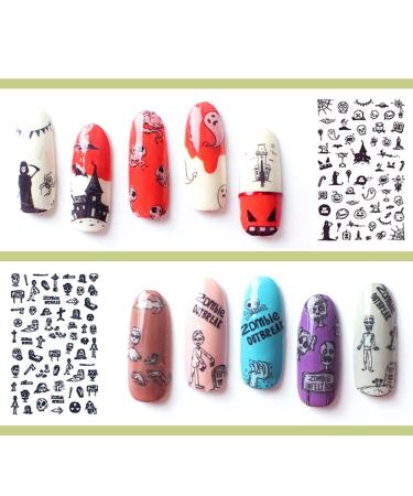TailaiMei Glow in The Dark Halloween Nail Stickers - 10 Fluorescent Design Decals for DIY Nail Art and Manicure - Buy Online on GoSupps.com