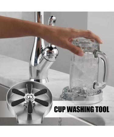 Stainless Steel Glass Rinser Glass Cleaner Sink Attachment Multi-Angle Cleaning Cup Rinser High Pressure Flushing Device Faucet Cup Cleaner for Kitchen Bar Cafe Resturant Nicything - Buy Online on GoSupps.com