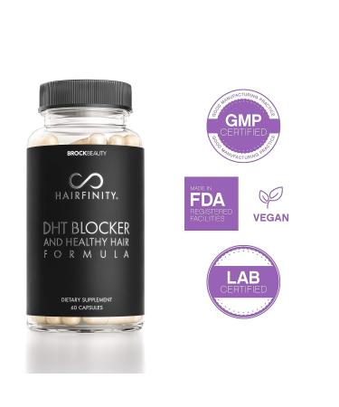 Hairfinity DHT Blocker & Healthy Hair Formula - Hair Growth Supplement with Saw Palmetto, Biotin & Vitamins - Stop Hair Loss & Regrow Hair - Vegan - 60 Veggie Capsules - Buy Online on GoSupps.com
