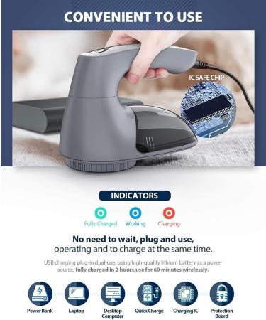 Buy Fabric Shaver Lint Remover Electric Fabric Defuzzer with 4 Protection & 2 Replaceable 6-Leaf Blades in Gray | Best for Sweaters & Pilling Removal - Buy Online on GoSupps.com