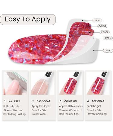 MAYCHAO Glitter Gel Nail Polish 15ML Firework Sequins - Soak Off UV LED Gel Polish for Nail Art - 0.5 OZ - Buy Online on GoSupps.com