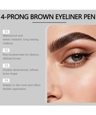 Eyebrow Pen Waterproof 2in1 Eyebrow Pen Makeup Eye Pen for Beauty Makeup Dating Party and Gathering Use for Women and Girls - Buy Online on GoSupps.com