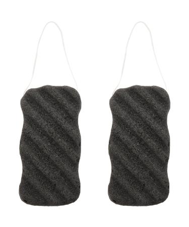 Bassulouda Konjac Sponge Set with Activated Bamboo Charcoal - Body & Facial Sponge Deep Cleansing Sponge for Care