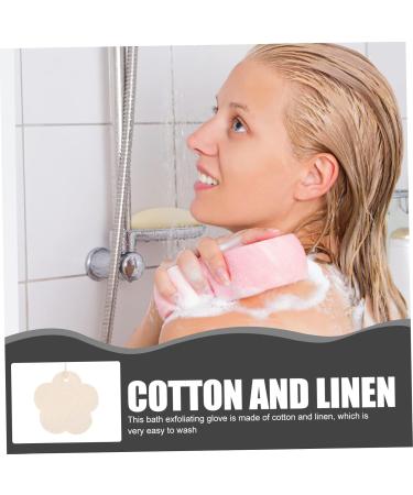 FRCOLOR 4pcs Flower Shaped Loofah Sponge Set - Cotton Body Wash Scrubber & Bathing Pouf - Light Yellow Bath Accessories for Gentle Skin Care - Buy Online on GoSupps.com