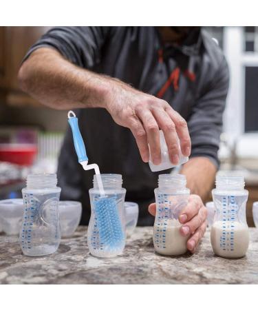 Silicone Bottle Brush Cleaner for Baby Bottles, Water Bottles, Glasses, Thermoses - Blue - Buy Online on GoSupps.com