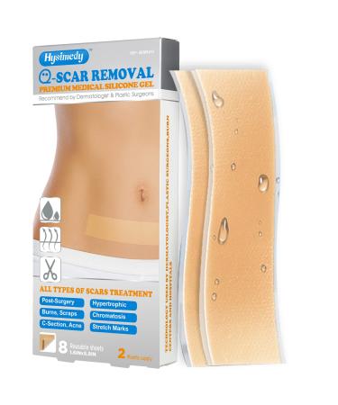 Medical Grade Silicone Scar Sheets(1.6x5.9) - Silicone Scar Tape for Surgical Scars C-Section Tummy Tuck Keloid Scar Removal Treatment - Soft Waterproof Painless Removal Silicone Scar Strips 1.57'' X 5.7''