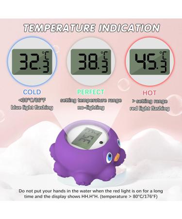 Valuxtin Digital Baby Bath Thermometer - Waterproof Floating Octopus-purple Design with LCD Display for Toddler Bath Play and Baby Room | 2 Second Readings - Buy Online on GoSupps.com