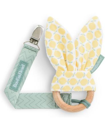 BooginHead Pacifier Clip and Natural Wood Baby Teether  Lemons