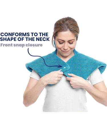 Cure Choice Electric Heating Pad for Neck and Shoulder Pain Relief - Soft Micromink Neck Wrap with 4 Heat Settings, Auto Shut Off - Machine Washable (Blue) - Buy Online on GoSupps.com