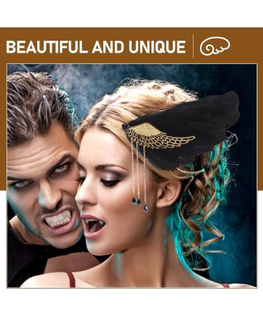 Beaupretty Plume Hair Clips Angel Wing Hair Clips Tassel Hair Clips Fascinators Headpiece Bridal Hair Clips Flapper Acessories Black - Buy Online on GoSupps.com