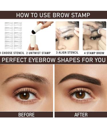 Reusable Eyebrow Stamp Stencil Kit - Gray/Black Eye Brow Stamping Set - Buy Online on GoSupps.com