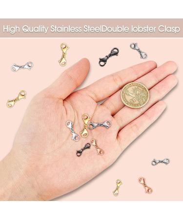 Double Lobster Clasp Extender for DIY Jewelry Making - 8pcs Silver 0.9 Inch - Buy Online on GoSupps.com