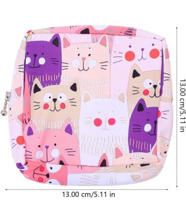 Cat Design Sanitary Napkin Storage Bag with Zipper - Multifunctional Holder for Teen Girls and Women (Assorted Color) - Buy Online on GoSupps.com