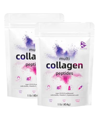 Multi Collagen Protein Powder Multi Collagen Peptides Types i ii iii v x Hydrolyzed Collagen Peptides with Hyaluronic Acid Biotin & Vitamin C Unflavored Collagen Peptides (2)