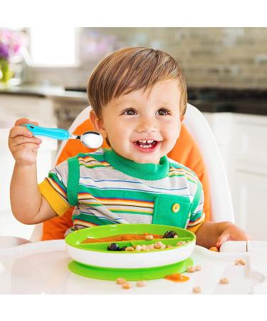 Lehoo Castle Toddler Fork and Spoon Set - 6pcs Stainless Steel Children's Cutlery in Green/Blue - Buy Online on GoSupps.com