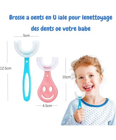 4-Piece U-Shaped Children's Toothbrush Set | 360 Mouth Cleaning | Soft Silicone for Ages 2-6 - Buy Online on GoSupps.com