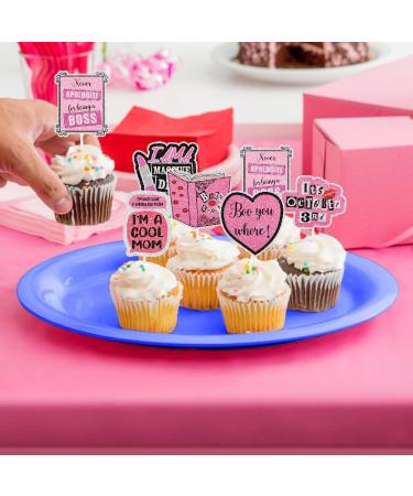 Bright Pink Girls' TV Show Themed Party Cupcake Toppers Set of 18 - Perfect for a girl's TV show themed birthday party bachelorette party or hen party decorations - SugarGera CU-MEAN-GIRLS-2 - Buy Online on GoSupps.com