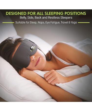 Sleepy Panda Bamboo Sleep Mask - 100% Blackout Luxury Eye Mask for Side, Back, & Front Sleeping - Includes Bonus Ear Plugs - Buy Online on GoSupps.com