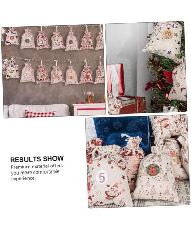 PLAFOPE 1 Set Countdown Christmas Bag Christmas Decoration Bags Advent Calendar Bag Linen Blue 10x14x0.5cm Blue - Buy Online on GoSupps.com