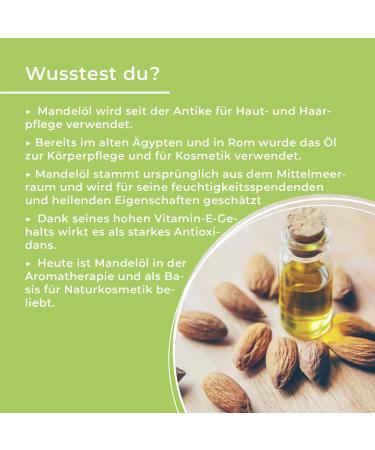  GREAT VITA VitaFeel Sweet Almond Base Oil 2000 ml Vegan Non-GMO Ideal for Skin and Hair Care Aromatherapy and as a Base Oil for Massage Oils or - Buy Online on GoSupps.com